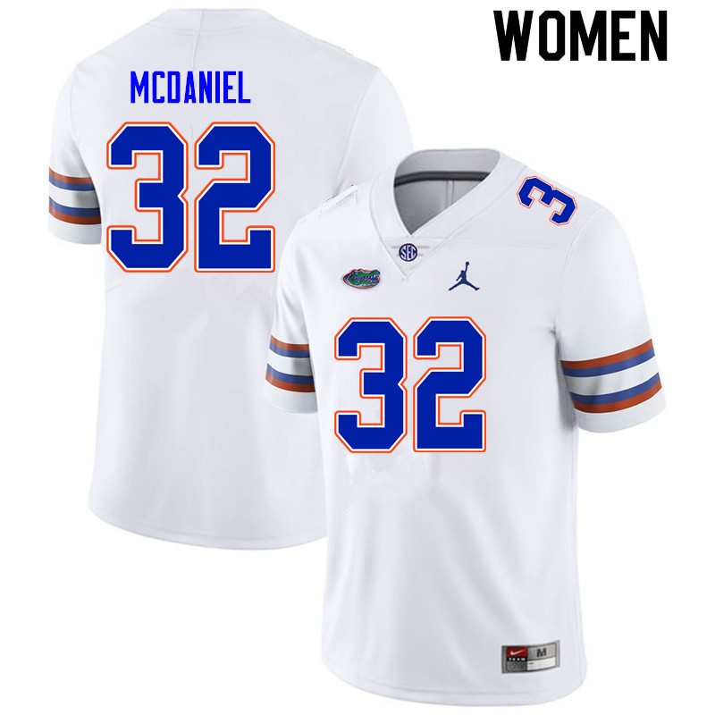 NCAA Florida Gators Mordecai McDaniel Women's #32 Nike White Stitched Authentic College Football Jersey YJV0264ZZ